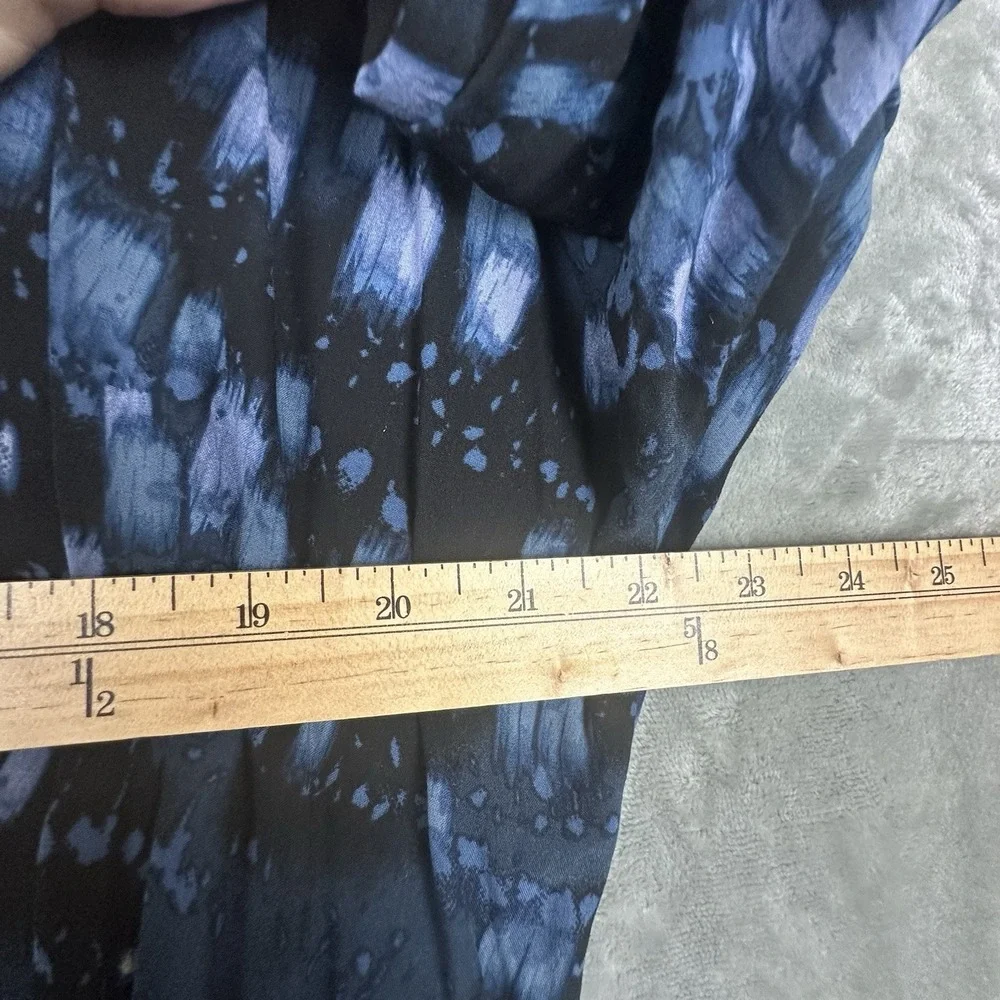 Melissa McCarthy Seven7 Dress Women's 1X Blue Black Abstract Print Dolman Tie